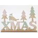 Χριστουγεννιάτικo Ξύλινo Καφέ "XMAS" με Δεντράκια (29.5cm)